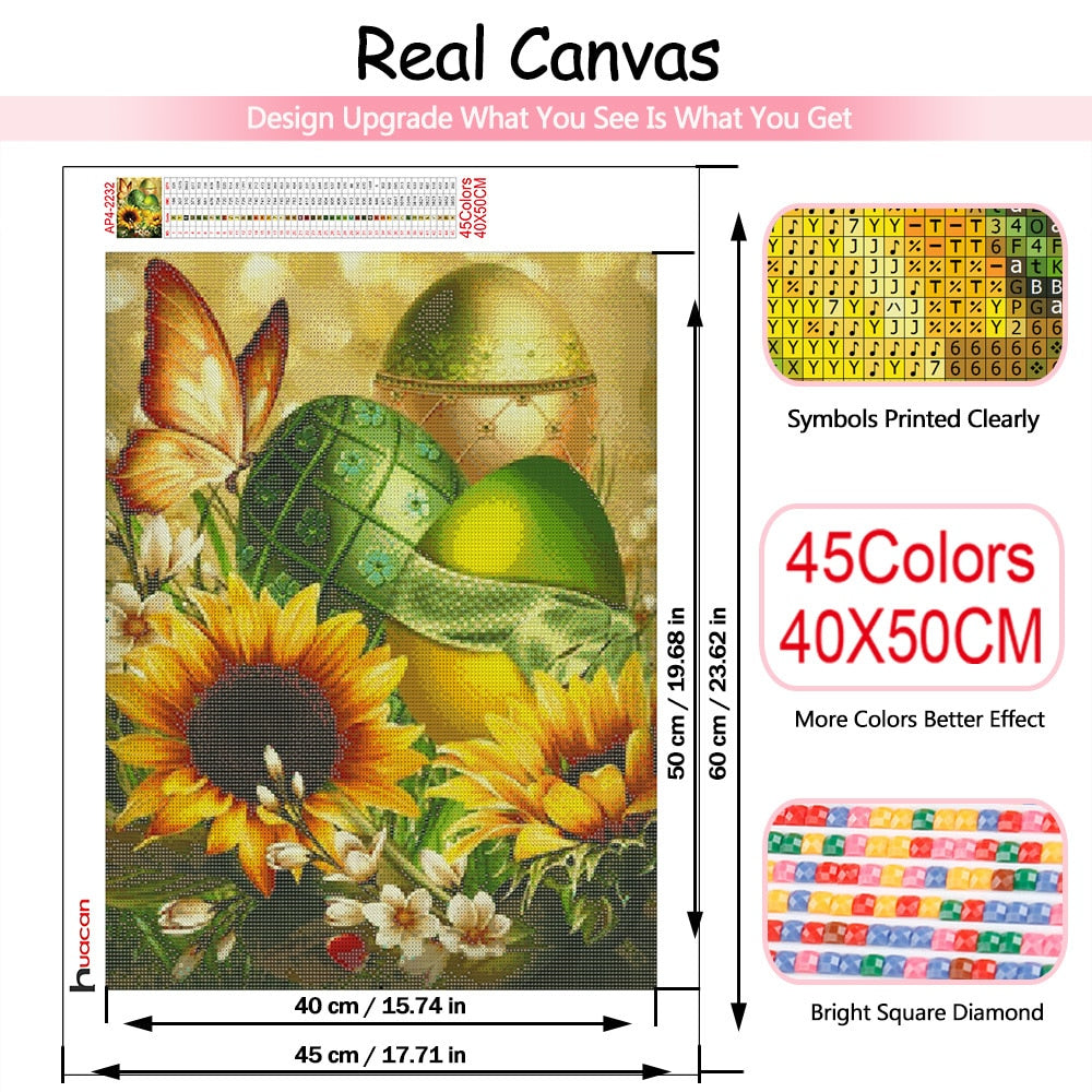 Designer Eggs And Sunflowers - Floral Diamond Painting Kit, Full Round– Diamond  Paintings Store