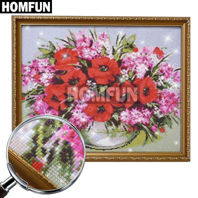 HOMFUN Paint With Diamond Embroidery Animal Horse Diamond Painting Full  Square Round Picture Of Rhinestone Decor