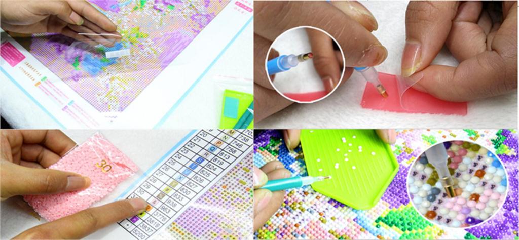 5D Diamond Painting Kit Witch Girl Art Square Round Gems Wallpaper Craft  Picture