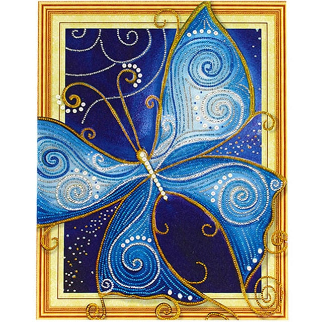 5D Diamond Painting White & Gold Butterflies Kit