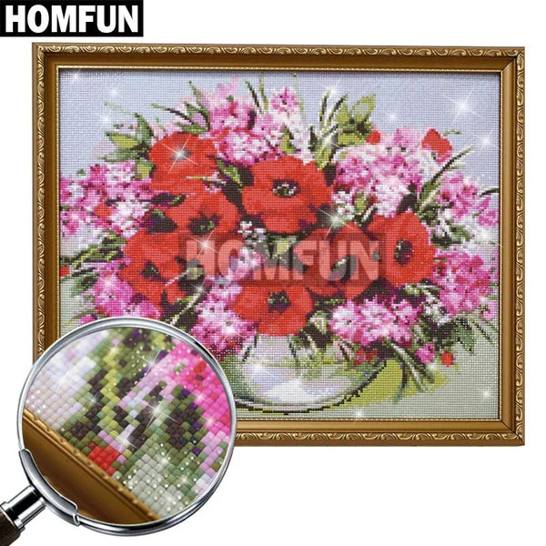 Diamond Paintings, Flowered Welcome Stone - Welcome Sign Diamond Art, Full Square/Round Drill DIY Diamond Painting, Home Decoration
