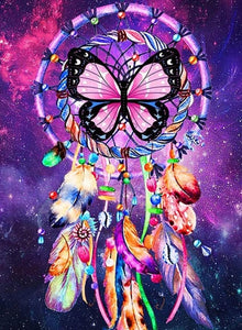 Diamond Paintings, Butterfly Dreamcatcher - Native American Diamond Painting, Full Round/Square 5D Diamonds