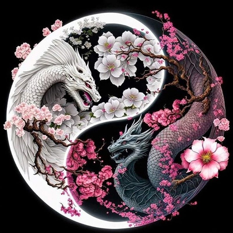 Dragon Yin Yang - Abstract Religious Diamond Painting, Full Round/Squa–  Diamond Paintings Store