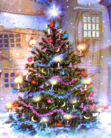 Diamond Paintings, Winter Christmas Tree - Holiday Diamond Painting, Full Square/Round 5D Rhinestones, DIY Christmas Decoration