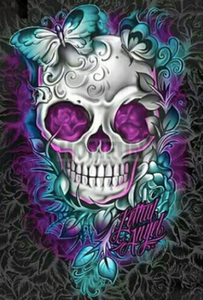 Diamond Paintings, Intricate Flower Skull - Full Square/Round 5D Diamonds, DIY Diamond Painting
