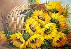 Diamond Paintings, Sunflower Diamond Painting - Full Square/Round Diamond Embroidery, Floral Diamond Art