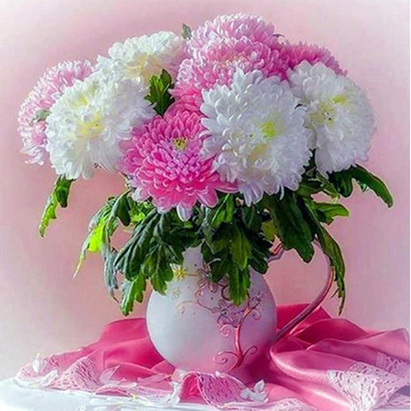 Diamond Paintings, Flower Vase Display - Floral Diamond Painting, Full Round/Square 5D Diamonds