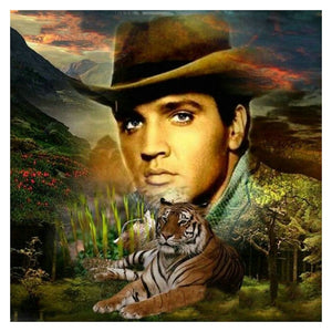 Diamond Paintings, Cowboy Elvis - Portrait Diamond Painting, Full Round/Square Rhinestone Embroidery