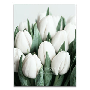 Diamond Paintings, Modern Floral Diamond Painting - Full Round Diamonds - Green Flowers/Plants