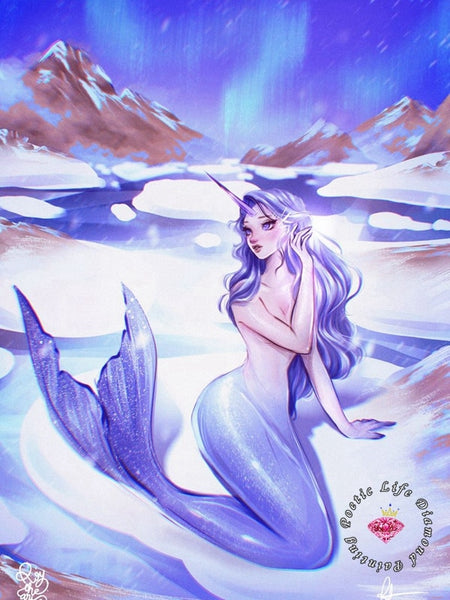 Diamond Paintings, Anime Mermaid Art - Anime Diamond Painting Kit, Full Square/Round 5D Diamonds - Cartoon Mermaids