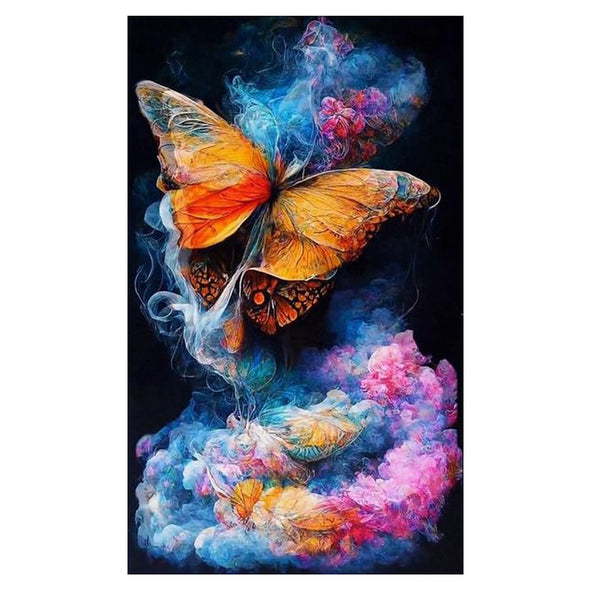 Diamond Paintings, Colorful Cloud Butterfly - Select Your Favorite Diamond Shape - Animal Diamond Painting Kit