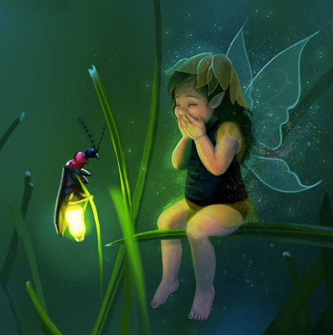 Diamond Paintings, Fairy With Lightning Bug - Full Square/Round 5D Diamonds - DIY Sci Fi Diamond Painting