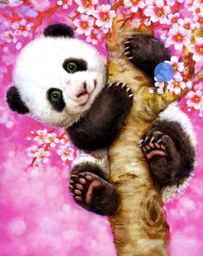 Diamond Paintings, Panda In A Tree - Full Square/Round Drill 5D Rhinestones, DIY Cartoon Diamond Paint Kit