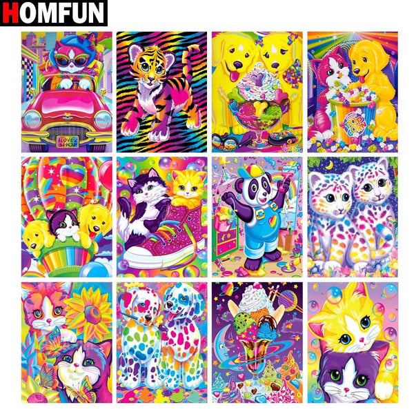 Fancy Rainbow Kitty | Animal Cartoon Diamond Painting | Full Square/Round Drill 5D Rhinestones | DIY Diamond Painting | Cross Stitch Embroidery -Diamond Painting Kits, Diamond Paintings Store