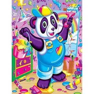 Purple Panda Bear | Animal Cartoon Diamond Painting | Full Square/Round Drill 5D Rhinestones | DIY Diamond Painting | Cross Stitch Embroidery -Diamond Painting Kits, Diamond Paintings Store