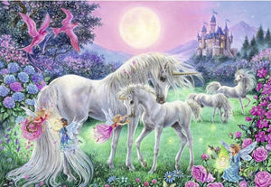 Unicorn Diamond Painting Kit | Round/Square 5D Diamonds | DIY Cartoon Rhinestone | Fairy Nymph Castle Flowers -Diamond Painting Kits, Diamond Paintings Store
