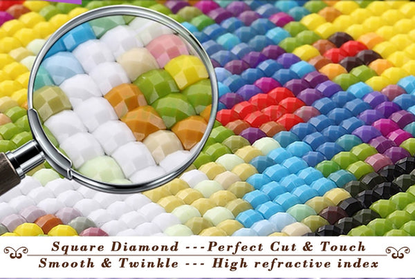 DIY White Floral Diamond Painting | Special Shape Diamond Painting | Magic Round - Pebble Round - Full Square Diamonds | DIY Diamond Kit -Diamond Painting Kits, Diamond Paintings Store