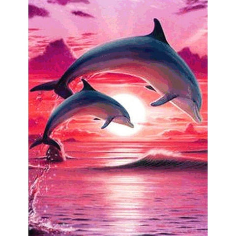 4 Dolphin Painting Designs | Animal Diamond Painting Kit | Full Round/Square Drill 5D Rhinestones | Porpoise Dolphin Ocean Scenery -Diamond Painting Kits, Diamond Paintings Store