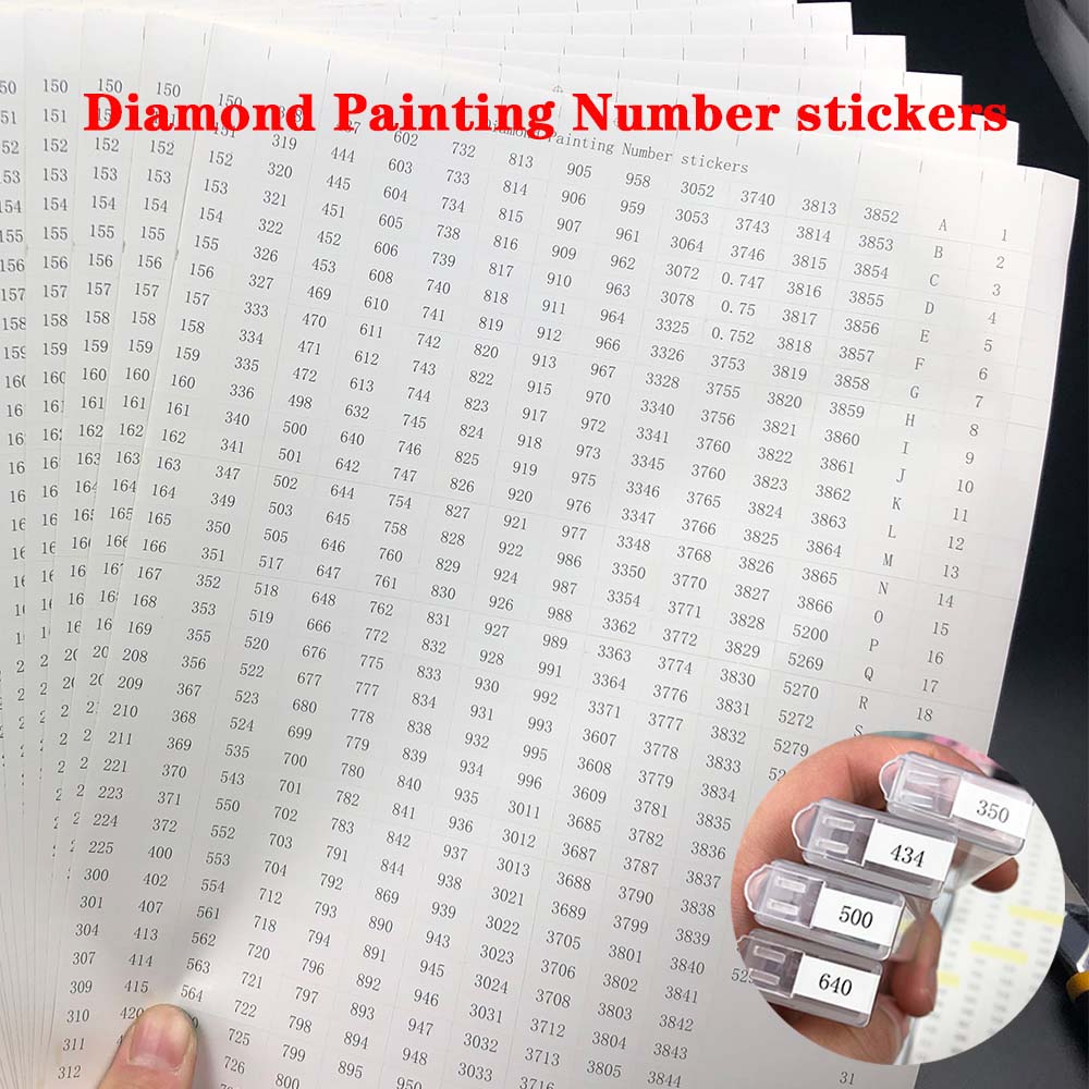 Diamond Painting 546 grid number label stickers for Diamond painting  Storage Box Accessory Tools A4 size