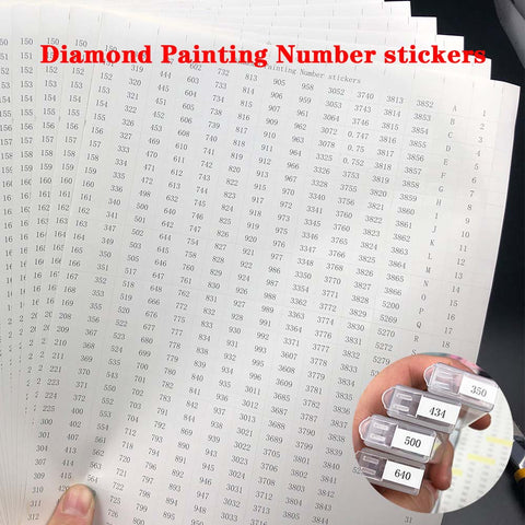 Diamond Paintings, Diamond Painting 546 grid number label stickers for Diamond painting Storage Box Accessory Tools A4 size