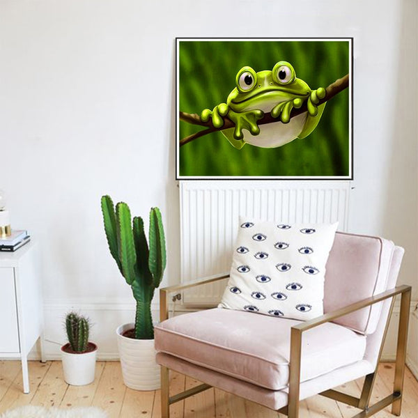 DIY Frog Diamond Painting Kit | Cartoon Full Square Diamond Embroidery | Animal Amphibian Toad Cute -Diamond Painting Kits, Diamond Paintings Store