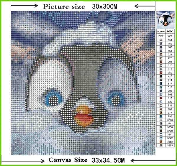 Snowman Playing With Penguins | Christmas Diamond Painting | Full Round/Square Drill 5D Rhinestones | DIY Holiday Kit -Diamond Painting Kits, Diamond Paintings Store