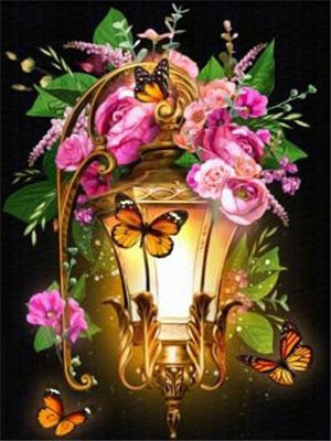 Flowers With Lights | Floral Diamond Painting | Full Round/Full Square Drill 5D Rhinestones | DIY Diamond Kit -Diamond Painting Kits, Diamond Paintings Store