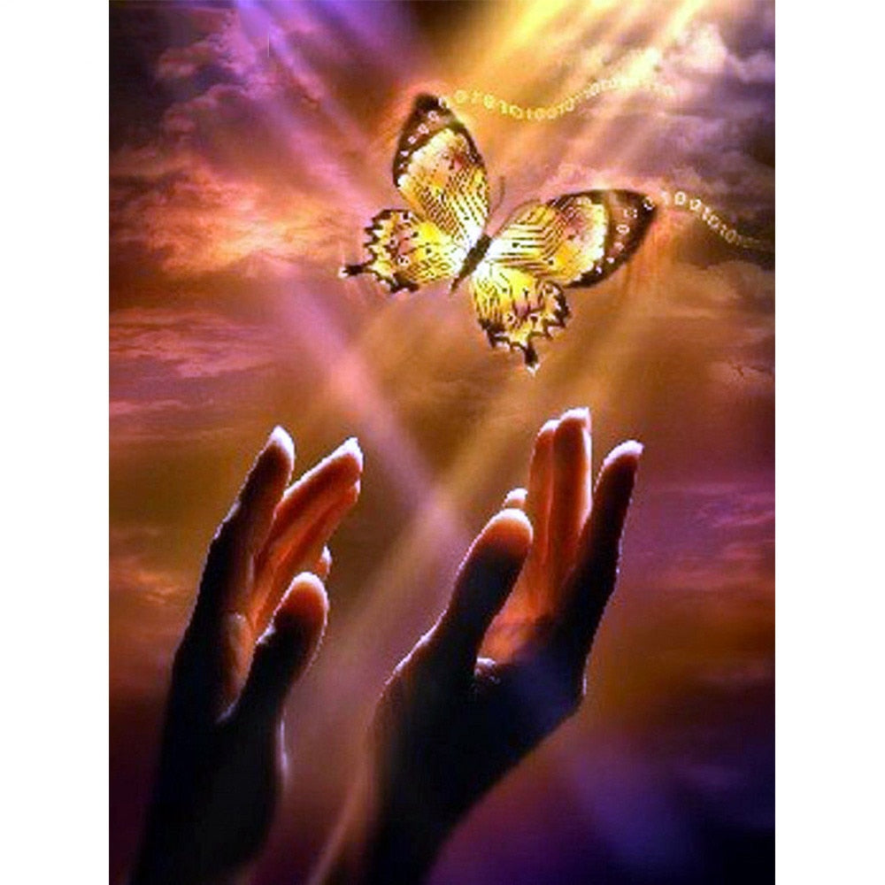 Butterfly Release Diamond Painting Kit | Full Square/Full Round 5D Rhinestones | Animal Diamond Cross Stitch -Diamond Painting Kits, Diamond Paintings Store