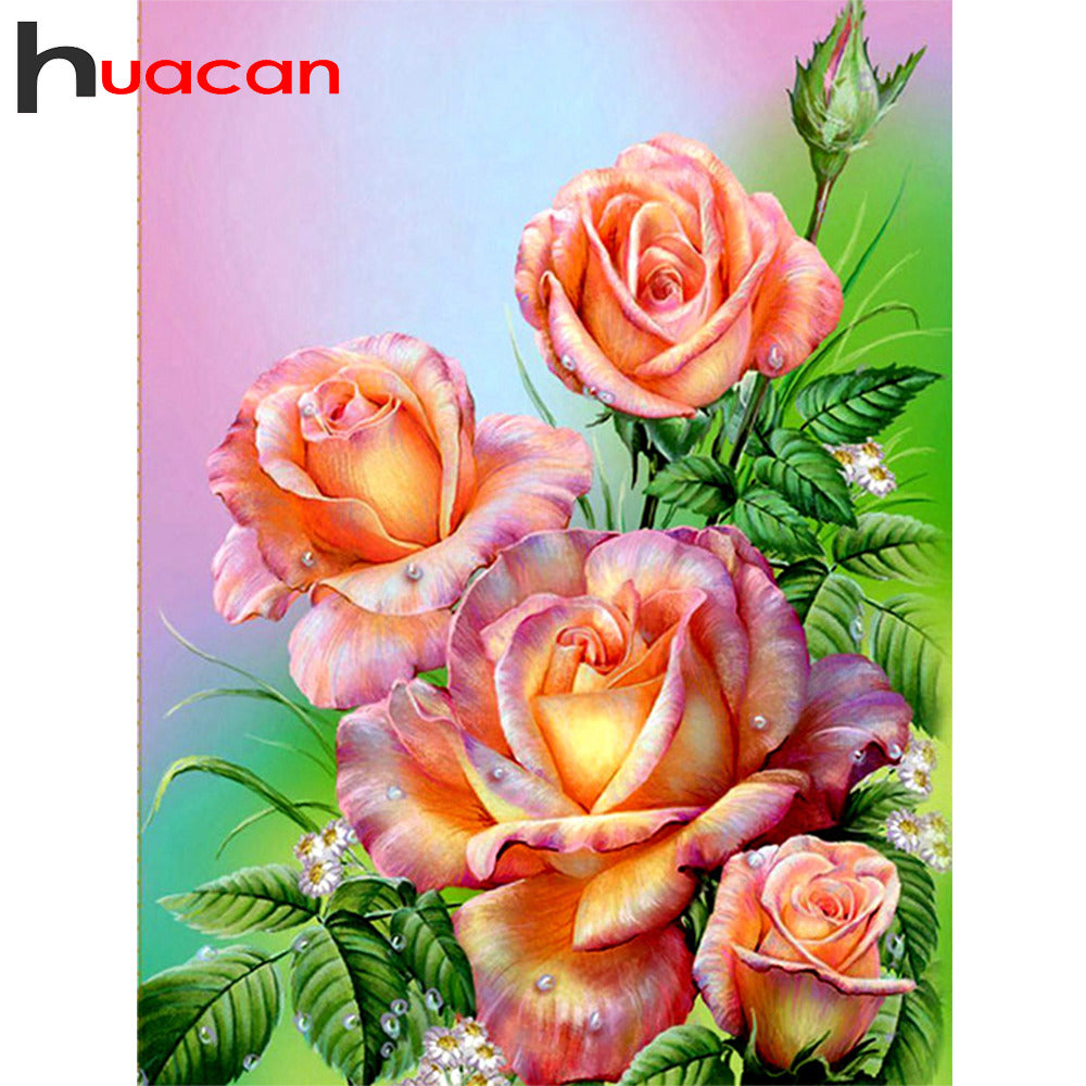 Beautiful Colored Roses | Floral Diamond Painting Kit | Full Round/Square Drill 5D Rhinestones Embroidery | DIY Diamond Kit -Diamond Painting Kits, Diamond Paintings Store