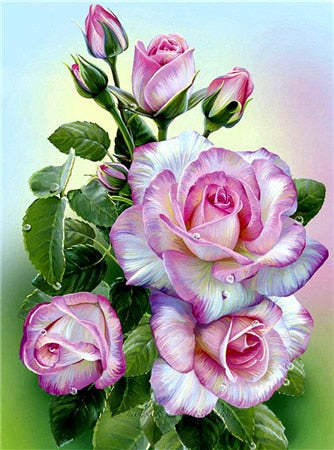 Beautiful Colored Roses | Floral Diamond Painting Kit | Full Round/Square Drill 5D Rhinestones Embroidery | DIY Diamond Kit -Diamond Painting Kits, Diamond Paintings Store