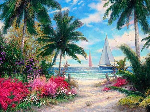 Beautiful Beach Scenery, Scenic Diamond Painting Kit