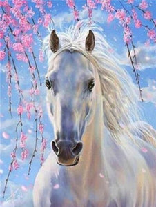 Pale Horse | Animal Diamond Painting | DIY Diamond Kit | Full Square/Full Round Drill Rhinestone Embroidery | Wild Animal Portrait -Diamond Painting Kits, Diamond Paintings Store