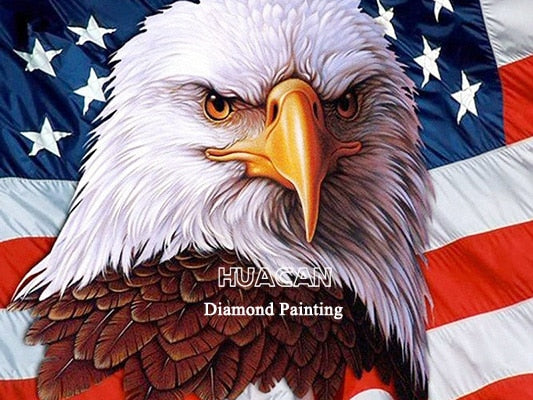 Patriotic Diamond Painting Kit | Eagle Diamond Kit | Full Square Drill Rhinestones | Statue Of Liberty Soldiers Marines Sailors Airmen -Diamond Painting Kits, Diamond Paintings Store