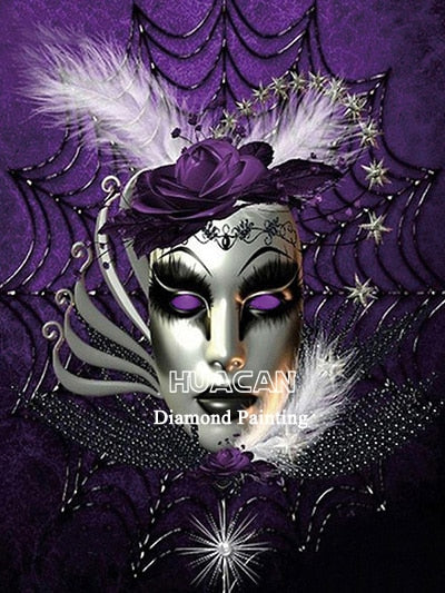 Ornamental Mask Rhinestone Painting | Full Square/Round Drill 5D Diamonds |  Abstract Mardi Gras Butterfly Mask - Diamond Paintings Store