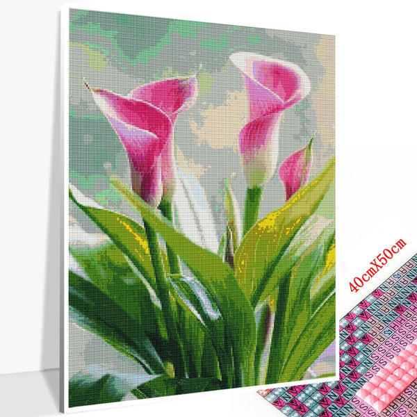 DIY Floral Diamond Painting | Pink Flowers | Full Round/Square Drill 5D Rhinestone Cross Stitch | DIY Diamond Kit -Diamond Painting Kits, Diamond Paintings Store
