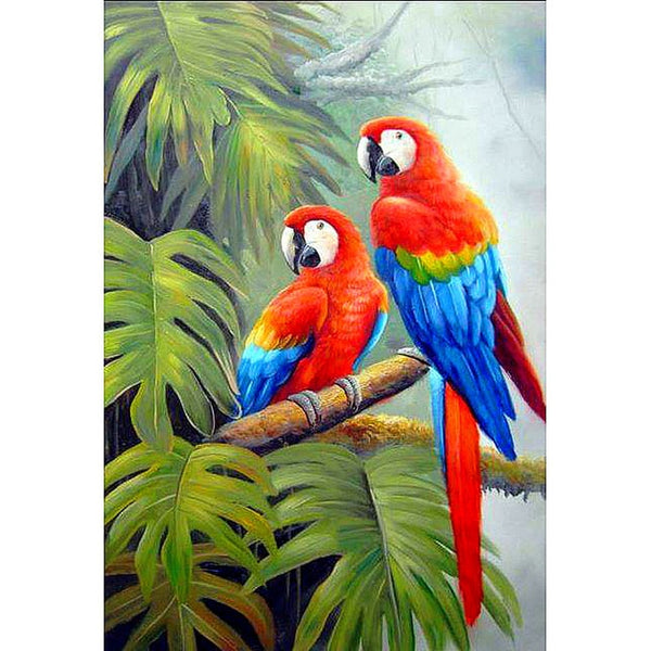 Tropical Bird Diamond Painting Kit | Bird In Tree | 5D Full Round Drill Diamond | Parrot Diamond Painting | Jungle Tropics Animal -Diamond Painting Kits, Diamond Paintings Store