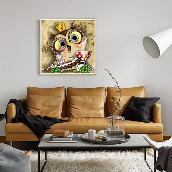 DIY Cartoon Diamond Painting | Cute Owl Rhinestone Kit | DIY Animal Mosaic | Tea Coffee Kitchen Decoration -Diamond Painting Kits, Diamond Paintings Store