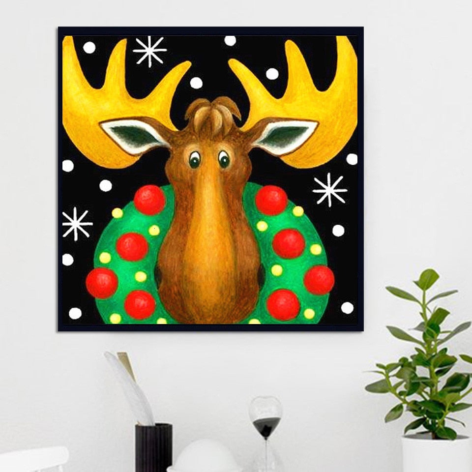 Magic christmas deer, diamond painting diy kit ds2044