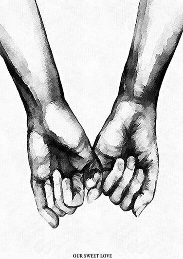 Pinky Promise Friends Love | Black And White Canvas Diamond Painting ...