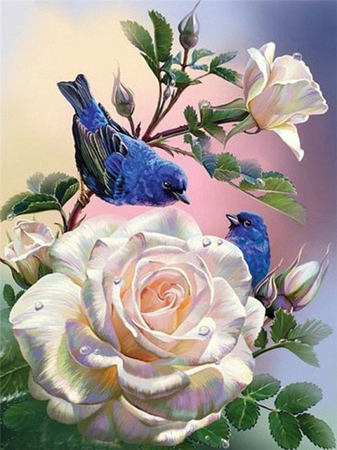 Beautiful Rose Painting Designs, Full Square Drill 5D Rhinestones