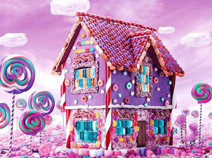 Abstract Candy House Diamond Kit | Square Drill Round Drill | Lollipop Candy Cane Ginger Bread House | Scenic Twist -Diamond Painting Kits, Diamond Paintings Store