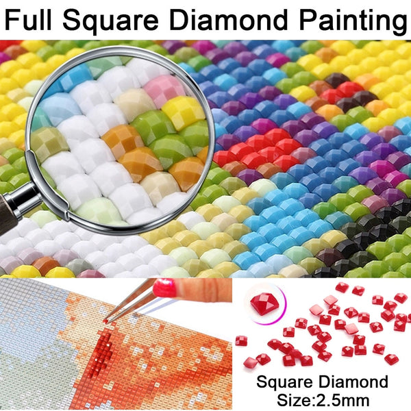 Waterfall Blue Water | Scenic Diamond Painting Kit | DIY Rhinestone Embroidery | Full Square/Round Drill 5D Diamonds | Tranquil Pool With Flower -Diamond Painting Kits, Diamond Paintings Store