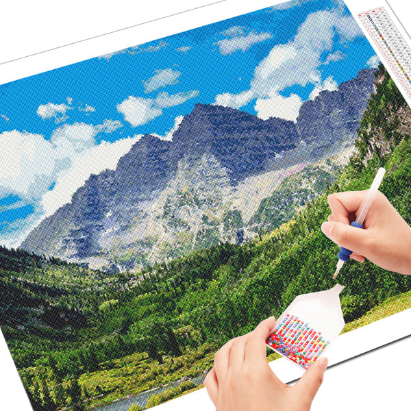 Fall Leaves Forest | Scenic Mountain Diamond Painting Kit | DIY Autumn Diamond Kit | Full Square / Round Drill 5D Diamonds -Diamond Painting Kits, Diamond Paintings Store