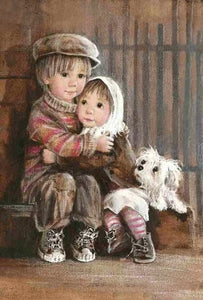 Old Fashioned Hug | Portrait Diamond Painting | Full Square/Round Drill 5D Diamonds | Rhinestone Cross Stitch Embroidery -Diamond Painting Kits, Diamond Paintings Store