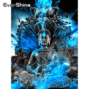 Religious Diamond Painting | Neon Buddha Seated Position | Full Square / Round 5D Rhinestones | DIY Diamond Kit -Diamond Painting Kits, Diamond Paintings Store