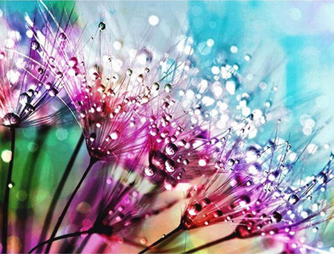 Floral Diamond Painting | Full Square Drill Rhinestone Embroidery | Colorful Flower Diamond Cross Stitch | DIY Dandelion Flower Diamond Painting -Diamond Painting Kits, Diamond Paintings Store