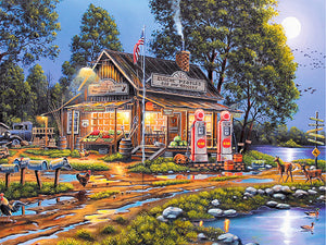 Country Gas Station | Scenic Diamond Painting | DIY Diamond Kit | Full Round/Square Drill 5D Rhinestone Embroidery -Diamond Painting Kits, Diamond Paintings Store