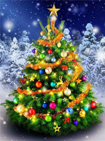 Color Christmas Tree, 5D Diamond Painting kit, Full Square– Diamond ...