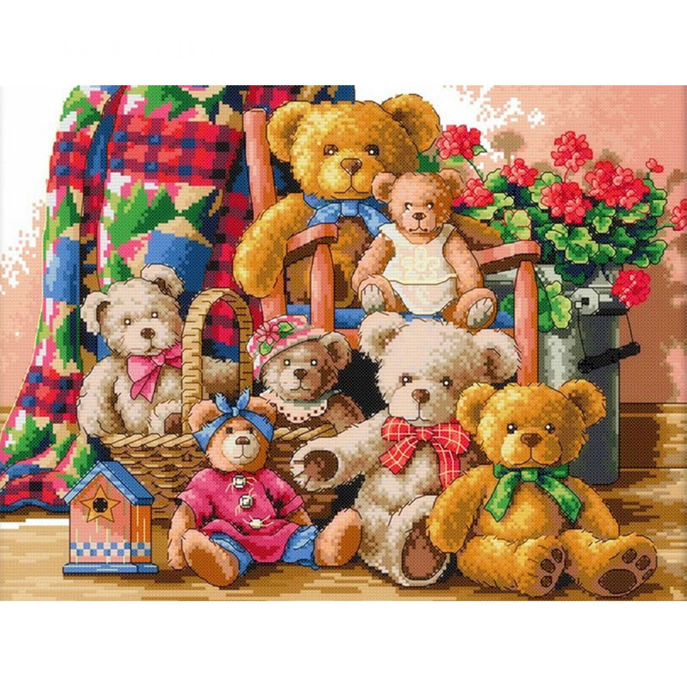 Cute Teddy Bear 5D Full Square Rhinestone Art - Diamond Paintings Store