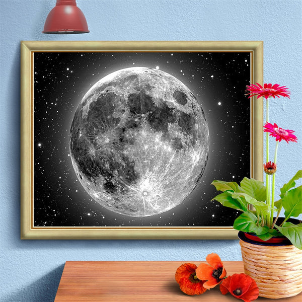 Diamond Paintings, DIY Full Moon Diamond Embroidery Art Moonlight